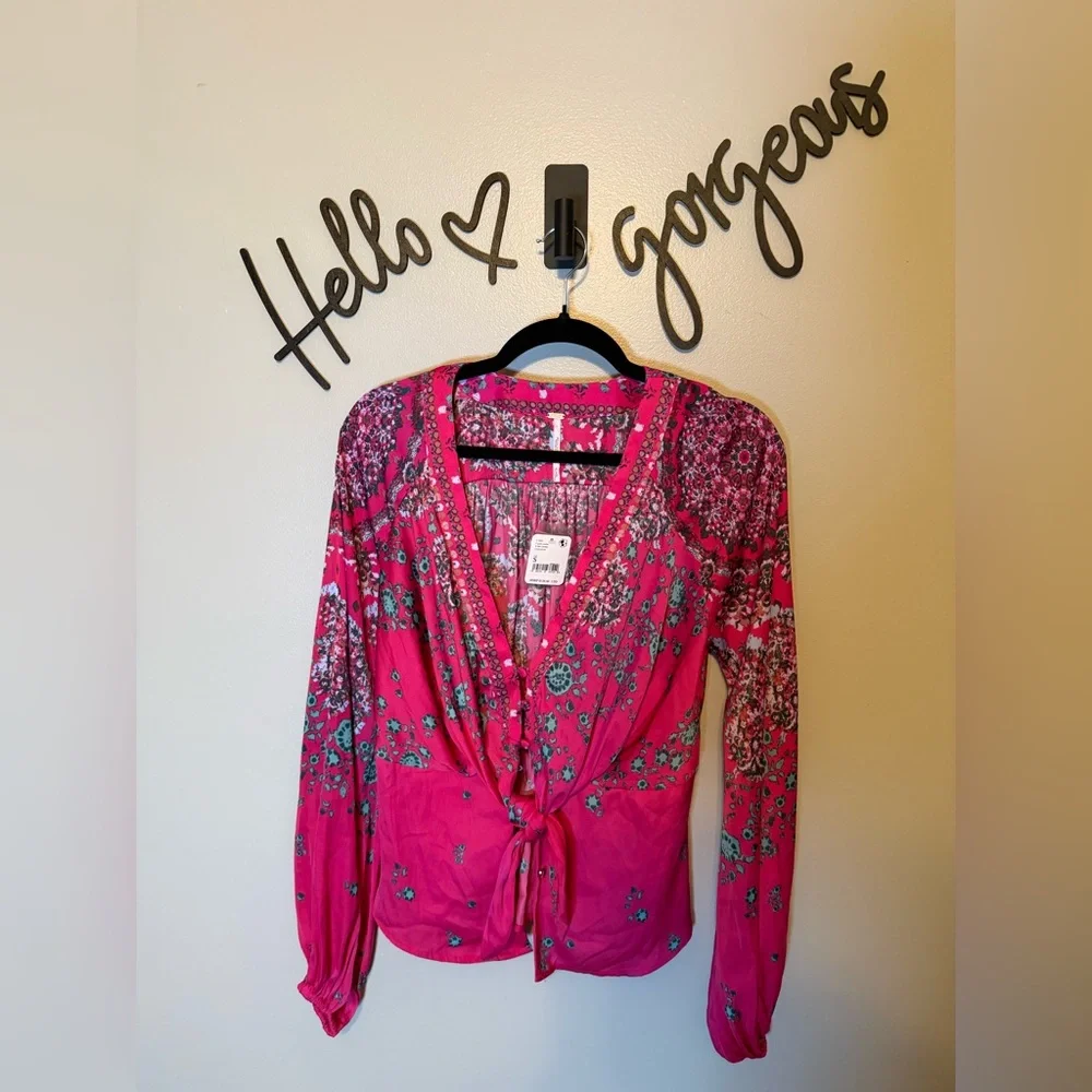 NWT Free People Run Free Tunic in Pink Combo - Small
